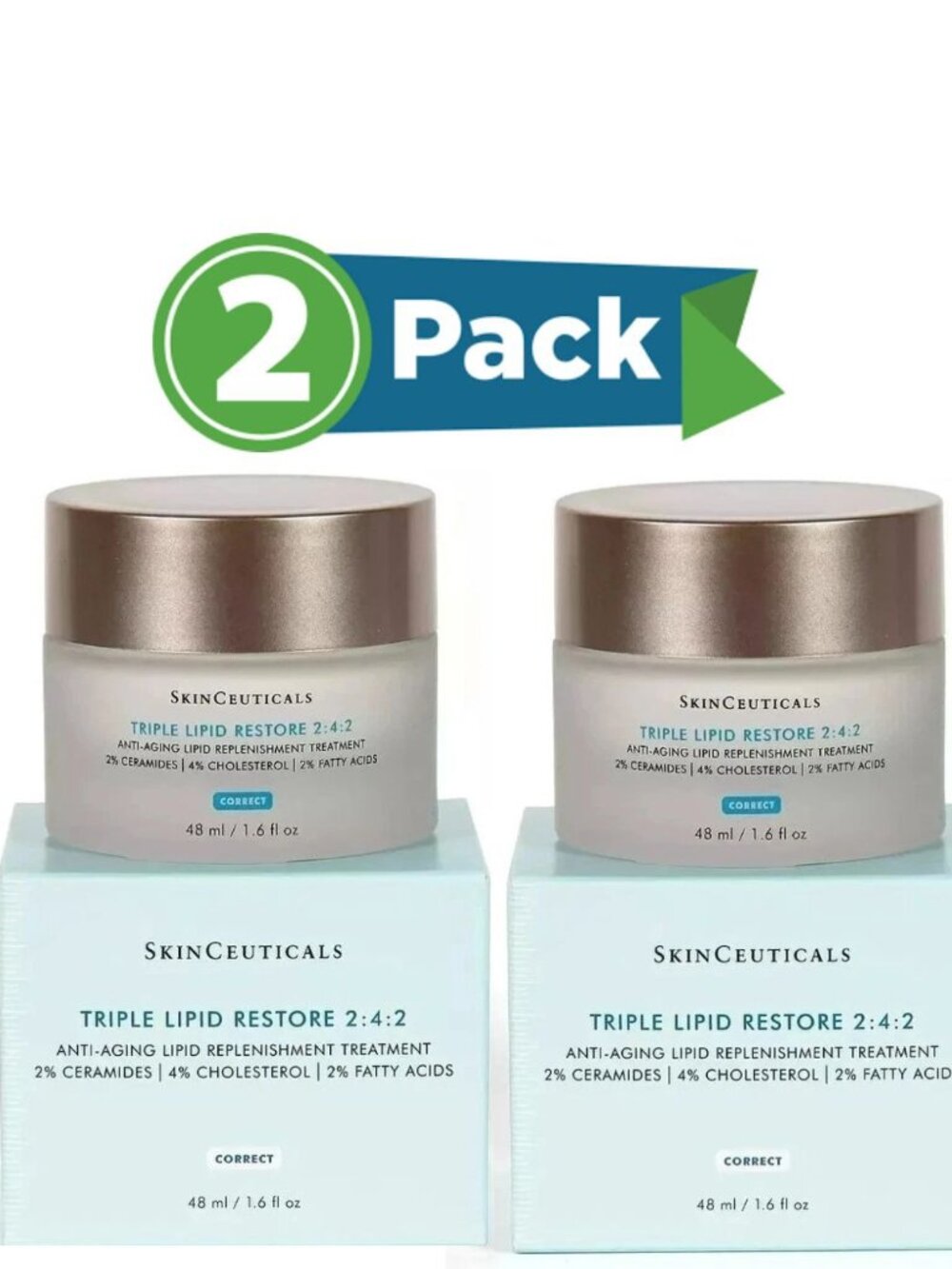 SkinCeuticals 2:4:2 Triple Lipid Restore Face Moisturizer Full Size (pack of 2)
